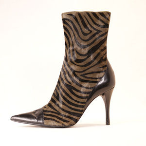 EUC Enzo Angiolini Zebra Leather Boot 7.5